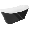 Mexen Montana freestanding bathtub 59 x 29.5 in, white/black, brushed copper overflow - 52011507575-65