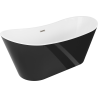 Mexen Montana freestanding bathtub 150 x 75 cm, white/black, brushed nickel overflow - 52011507575-97