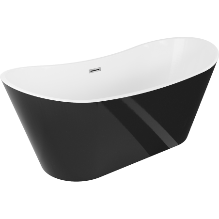 Mexen Montana freestanding bathtub 170 x 80 cm, white/black, chrome overflow - 52011708075-01