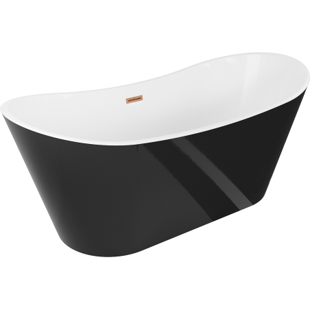 Mexen Montana freestanding bathtub 170 x 80 cm, white/black, brushed copper overflow - 52011708075-65