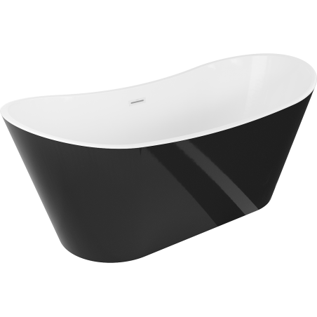 Mexen Montana freestanding bathtub 180 x 80 cm, white/black, white overflow - 52011808075-20