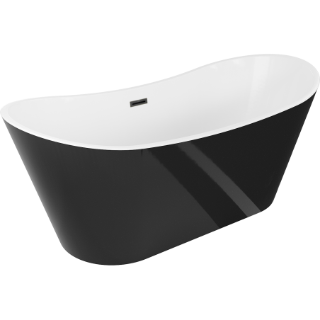 Mexen Montana freestanding bathtub 180 x 80 cm, white/black, black overflow - 52011808075-70