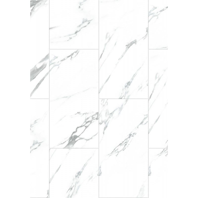 Mexen Glacier White βινυλικά πάνελ 610 x 305 mm SPC 6,5 mm, IXPE 1,5 mm, 4 V-φουγά, Τζαζ Λευκά