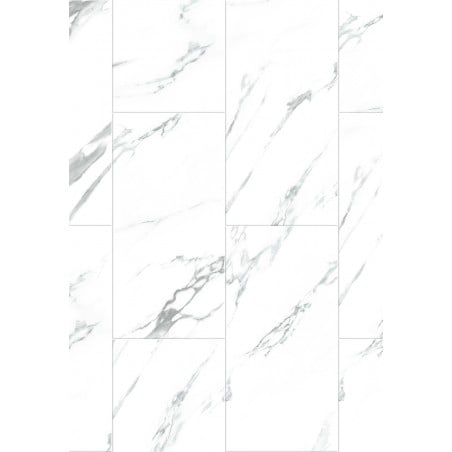 Mexen Glacier White painéis vinílicos 610 x 305 mm SPC 6,5 mm, IXPE 1,5 mm, 4 V-Fuga, Jazz White - F1151-0610-305-505-4V1-90