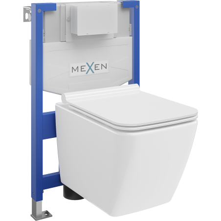 Mexen Vega Unterputz-WC-Set Fenix XS-F mit WC-Schüssel und Soft-Close-Sitz, weiß glänzend - 68030654000