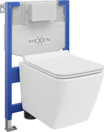 Mexen Vega WC-Set mat agebautem Montant Fenix XS-F mat WC-Pott an ofklappbarem Board, wäisse Glanz - 68030654000