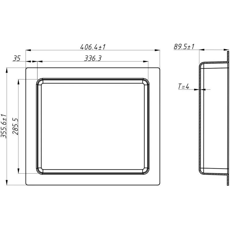 Mexen X-Wall-S Nischenregal SMC mit Flansch 35,5 x 40,7 cm, weiß - 1901354109