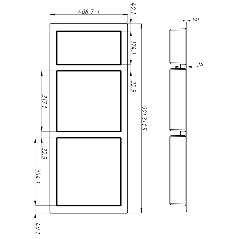 Mexen X-Wall-S estante empotrado SMC con brida 99,1 x 40,7 cm, blanco - 1901994109