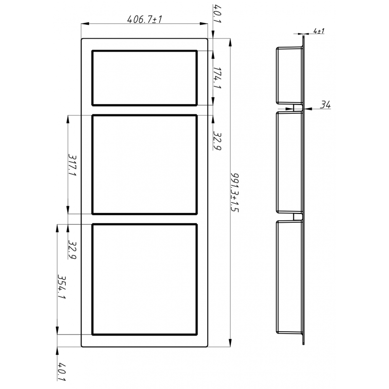 Mexen X-Wall-S prateleira embutida SMC com flange 99,1 x 40,7 cm, branca - 1901994109