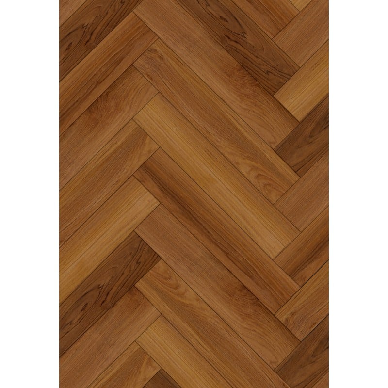 Mexen Lubbock  vinyl panels herringbone 635 x 127 mm SPC 6.5 mm, IPEX underlay 1.5 mm, 4 V-Groove, Teak