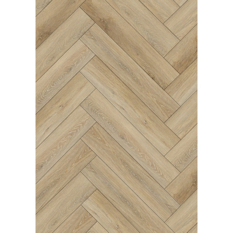 Mexen Worcester  painéis vinílicos padrão espinha de peixe 635 x 127 mm SPC 6,5 mm, base IPEX 1,5 mm, 4 V-Fuga, Carvalho