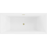 Mexen Vigo freistehende Badewanne 178,5 x 80 cm, weiß, Ablauf in gebürstetem Gold - 51251788000-55