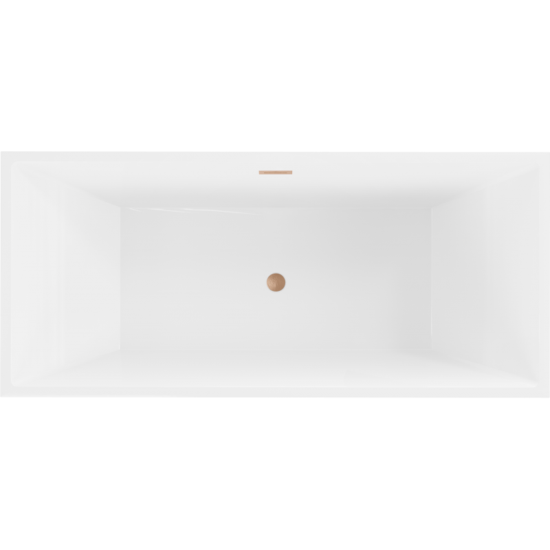 Mexen Vigo wanna wolnostojąca 178,5 x 80 cm, biała, przelew miedź szczotkowana - 51251788000-65