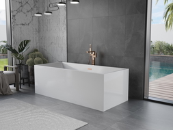 Mexen Vigo freistehende Badewanne 178,5 x 80 cm, weiß, gebürstete Kupferablauf - 51251788000-65
