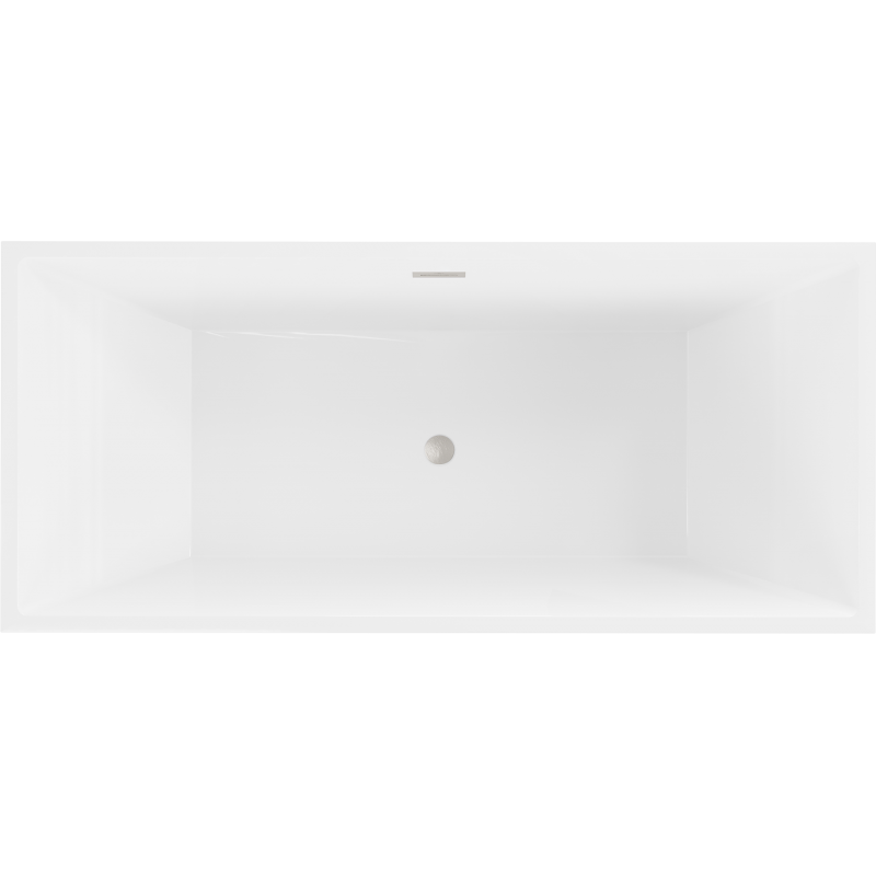 Mexen Vigo freistehende Badewanne 178,5 x 80 cm, weiß, Überlauf gebürstetes Nickel - 51251788000-97