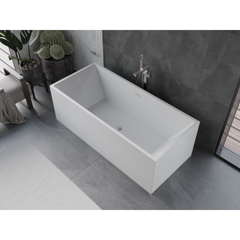 Mexen Vigo freestanding bath 178.5 x 80 cm, white, brushed nickel overflow - 51251788000-97
