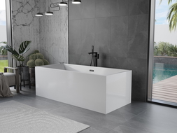 Mexen Vigo fristående badkar 178,5 x 80 cm, vit, svart bräddavlopp - 51251788000-70