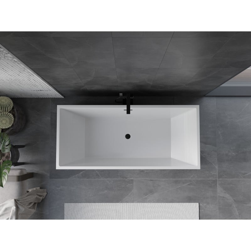 Mexen Vigo wanna wolnostojąca 178,5 x 80 cm, biała, przelew czarny - 51251788000-70