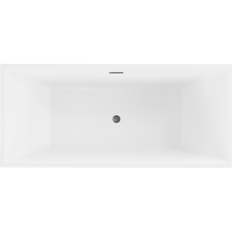 Mexen Vigo baignoire autoportante 178,5 x 80 cm, blanche, trop-plein gris canon brossé - 51251788000-66