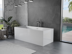 Mexen Vigo freistehende Badewanne 178,5 x 80 cm, weiß, gebürstet Gun Gray Überlauf - 51251788000-66