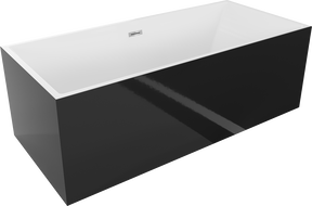 Mexen Vigo vasca da bagno autoportante 178,5 x 80 cm, bianca/nera, troppopieno cromato - 51251788075-01