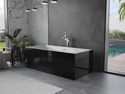 Mexen Vigo eraldiseisev vann 178,5 x 80 cm, valge/must, kroomitud ülevool - 51251788075-01