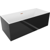 Mexen Vigo free-standing bathtub 178.5 x 80 cm, white/black, overflow rose gold - 51251788075-60