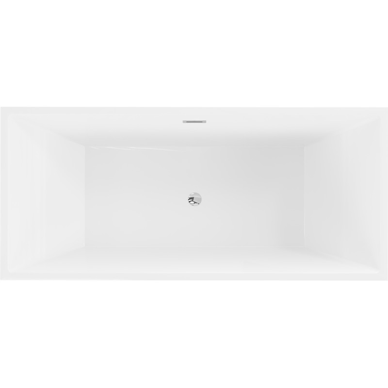 Mexen Vigo eraldiseisev vann 178,5 x 80 cm, valge/must, kroomitud ülevool - 51251788075-01
