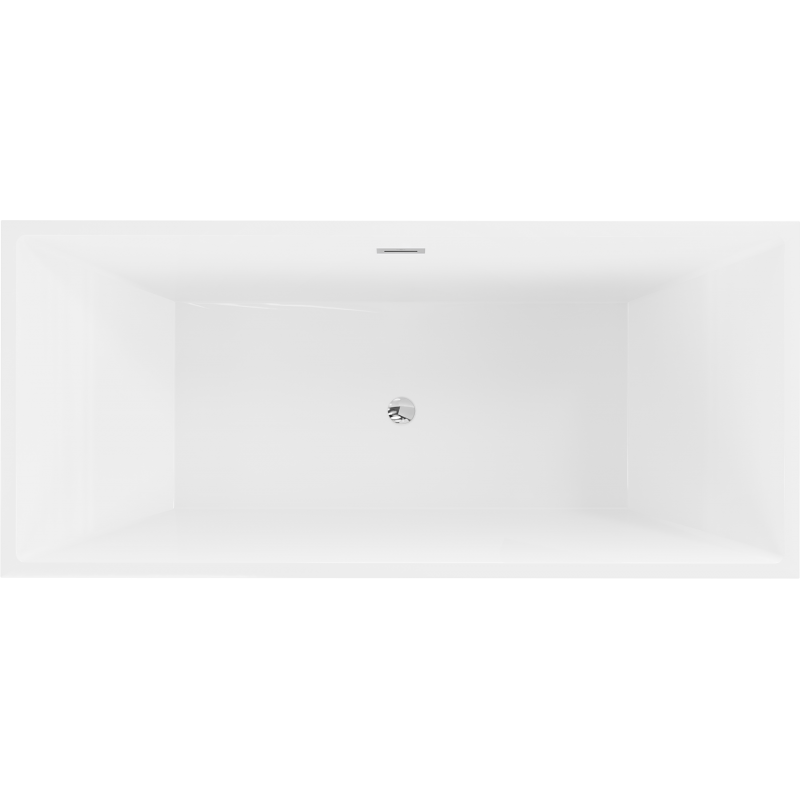 Mexen Vigo wanna wolnostojąca 178,5 x 80 cm, biała/czarna, przelew chrom - 51251788075-01