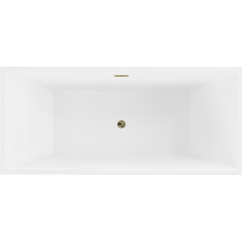 Mexen Vigo wanna wolnostojąca 178,5 x 80 cm, biała/czarna, przelew złoty - 51251788075-50