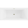 Mexen Vigo freistehende Badewanne 178,5 x 80 cm, weiß/schwarz, Überlauf gold - 51251788075-50
