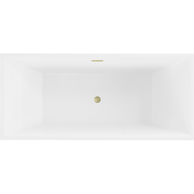 Mexen Vigo wanna wolnostojąca 178,5 x 80 cm, biała/czarna, przelew złoty szczotkowany - 51251788075-55