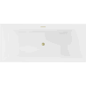Mexen Vigo freistehende Badewanne 178,5 x 80 cm, weiß/schwarz, gebürsteter Goldüberlauf - 51251788075-55