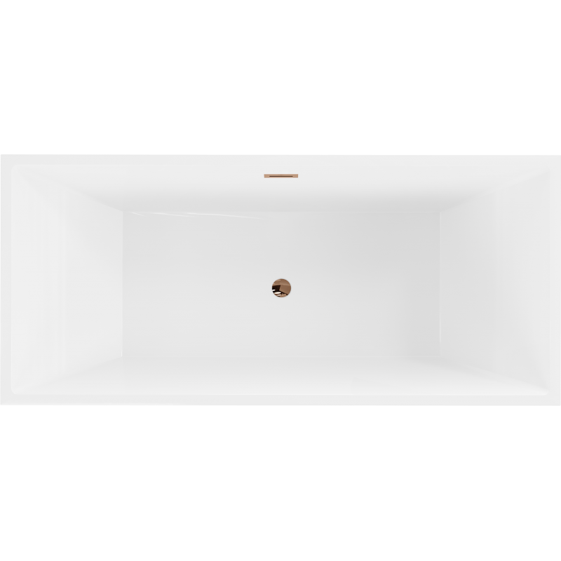 Mexen Vigo wanna wolnostojąca 178,5 x 80 cm, biała/czarna, przelew różowe złoto - 51251788075-60
