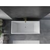 Mexen Vigo freistehende Badewanne 178,5 x 80 cm, weiß/schwarz, gebürsteter Goldüberlauf - 51251788075-55