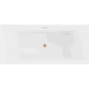 Mexen Vigo freistehende Badewanne 178,5 x 80 cm, weiß/schwarz, gebürsteter Messingüberlauf - 51251788075-65