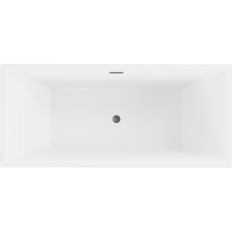 Mexen Vigo vanni iseseisev 178,5 x 80 cm, valge/must, ülevool gun gray harjatud - 51251788075-66