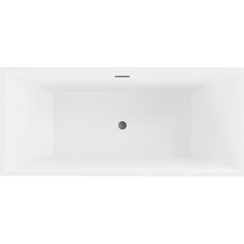 Mexen Vigo wanna wolnostojąca 178,5 x 80 cm, biała/czarna, przelew gun metal - 51251788075-95