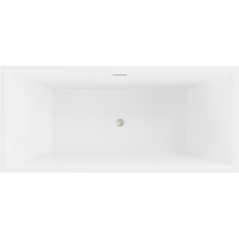Mexen Vigo samostojeća kada 178,5 x 80 cm, bijela/crna, preljev brušeni nikal - 51251788075-97