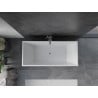 Mexen Vigo freistehende Badewanne 178,5 x 80 cm, weiß/schwarz, gebürsteter Nickelüberlauf - 51251788075-97