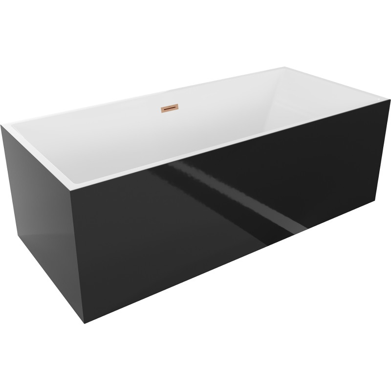 Mexen Vigo vann vaba seisev 178,5 x 80 cm, valge/must, ülejooks harjatud vask - 51251788075-65