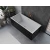 Mexen Vigo freistehende Badewanne 178,5 x 80 cm, weiß/schwarz, gebürsteter Messingüberlauf - 51251788075-65