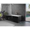 Mexen Vigo freistehende Badewanne 178,5 x 80 cm, weiß/schwarz, gebürsteter Messingüberlauf - 51251788075-65