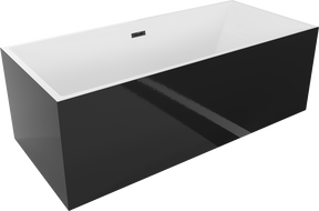 Mexen Vigo fräizäiteg stoend Bad 178,5 x 80 cm, wäiss/schwaarz, Iwwerlaf schwaarz - 51251788075-70