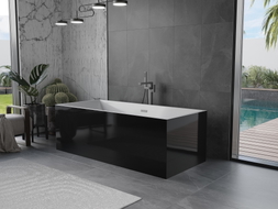 Mexen Vigo slobodnostojeća kada 178,5 x 80 cm, bijela/crna, preljev gun metal - 51251788075-95