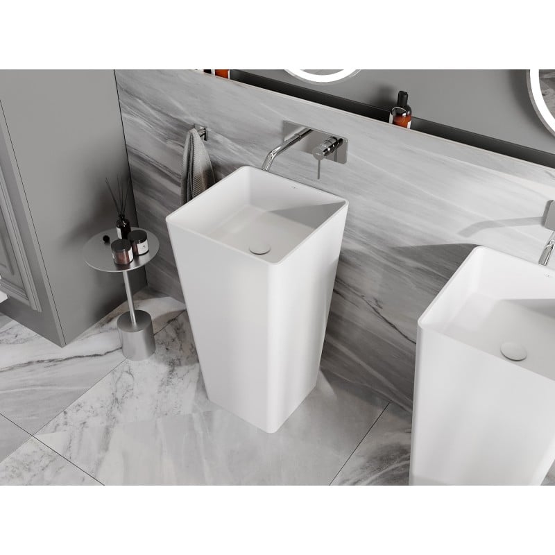 Mexen Adora lavabo independiente de conglomerado 45 x 45 cm, blanco mate - 26564500