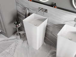 Mexen Adora lavabo freestanding in conglomerato 45 x 45 cm, bianco opaco - 26564500