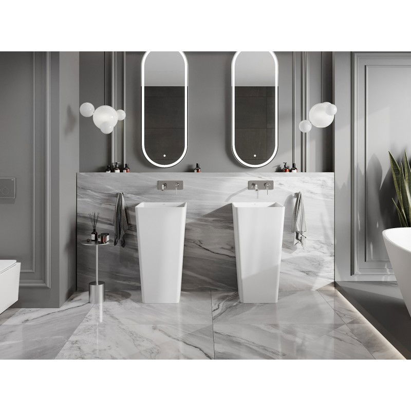 Mexen Adora lavabo freestanding in conglomerato 45 x 45 cm, bianco opaco - 26564500