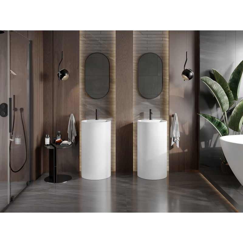Mexen Ajax-02 freestanding basin made of conglomerate 45 x 45 cm, matte white - 26514500