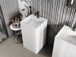 Mexen Belen lavabo autoportant en conglomérat 45 x 45 cm, blanc mat - 26604500